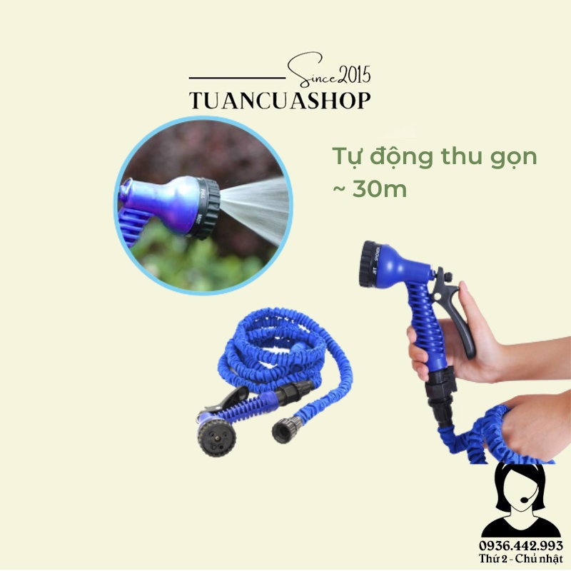 Vòi rửa xe, tưới cây giãn nở thông minh 30m đa năng