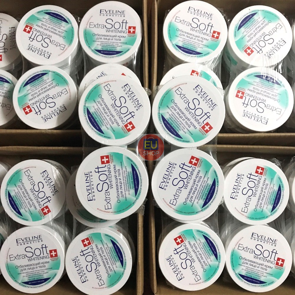 Kem dưỡng ẩm làm trắng da mặt và cơ thể cho mọi loại da Eveline ExtraSoft Whitening - Hộp 200ml | BigBuy360 - bigbuy360.vn