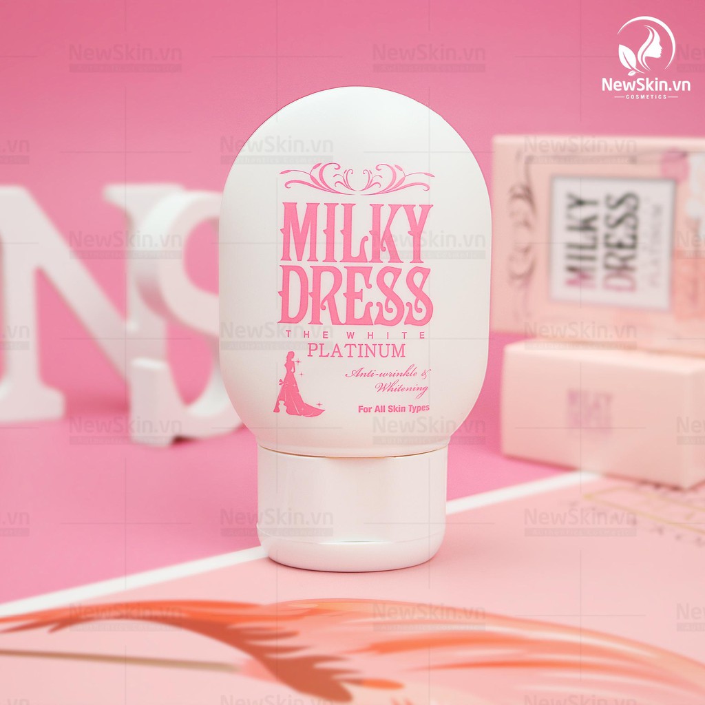 Kem dưỡng trắng và chống lão hóa Milky Dress The White Platinum
