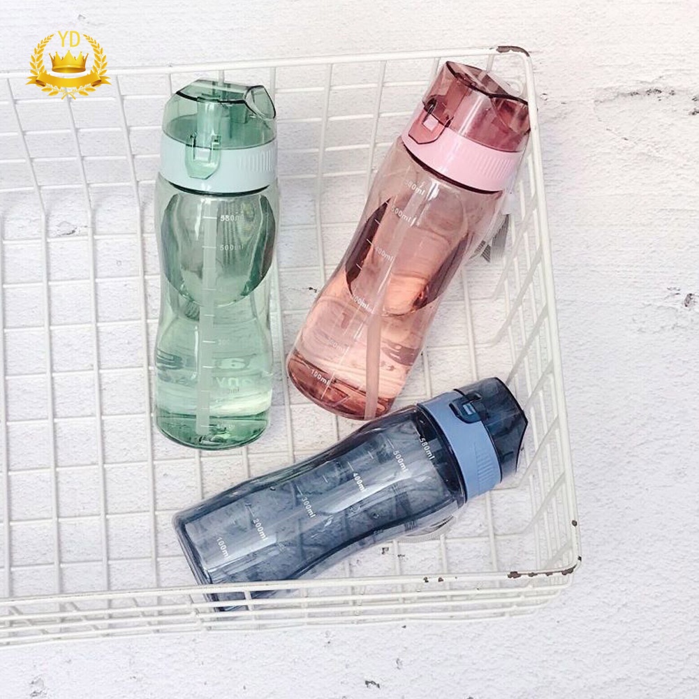 Bình Nước Thể Thao 580ml Kèm Ống Hút Nhựa Tiện Dụng Cho Hoạt Động Ngoài Trời