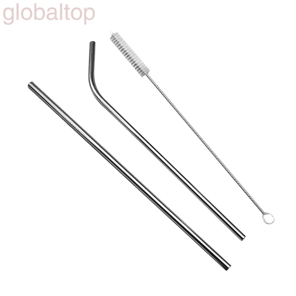 Ống Hút Thẳng / Cong Bằng Thép Không Gỉ 21.5cm