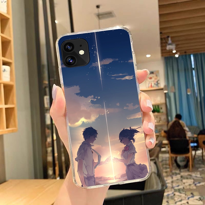 Ốp điện thoại cứng in hình phim Your name cho iphone 6 plus 11 pro MAX 5C XS MAX 4