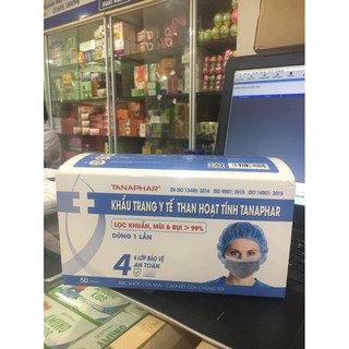 KHẨU TRANG 4 LỚP THAN HOẠT TÍNH TÂN Á H50c