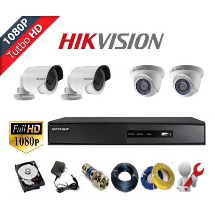 Trọn Bộ Camera 5.0 Hikvision 7208HUHI-K1 + Camera 56H0T-ITMF - Ổ Cứng 2TB - Dây Sino 200M