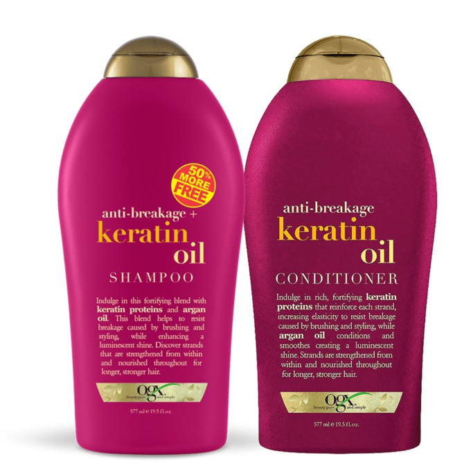 Bộ Gội – Xả OGX Keratin Oil chính hãng  (577mL)