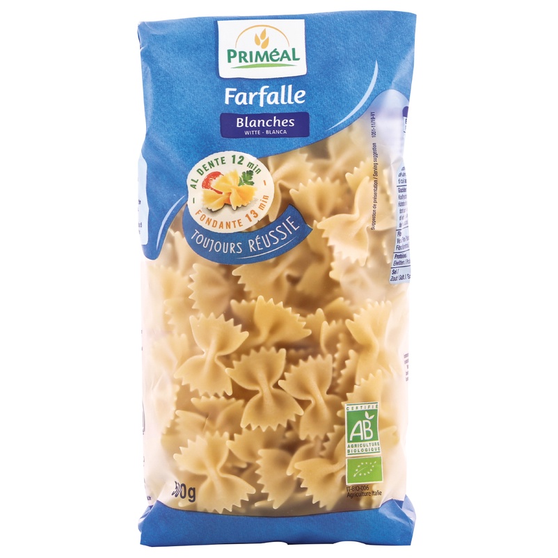 Nui nơ trắng hữu cơ Primeal 500gr Organic white butterflies pasta