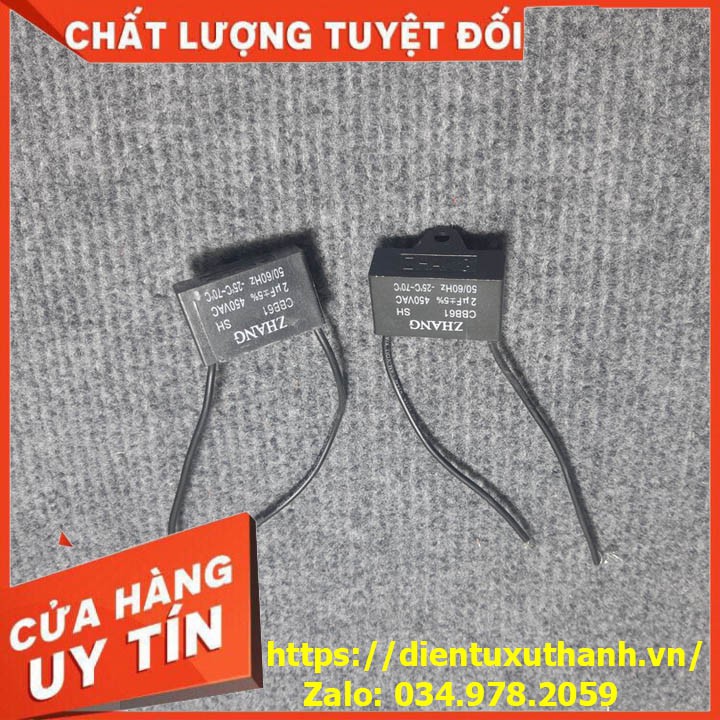 Tụ quạt điện 2uF 450VAC giá 2 cái