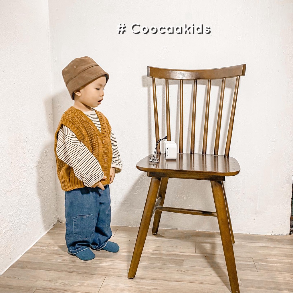 Áo len ghi lê cổ V Hàn Quốc cho bé trai bé gái size 80-130