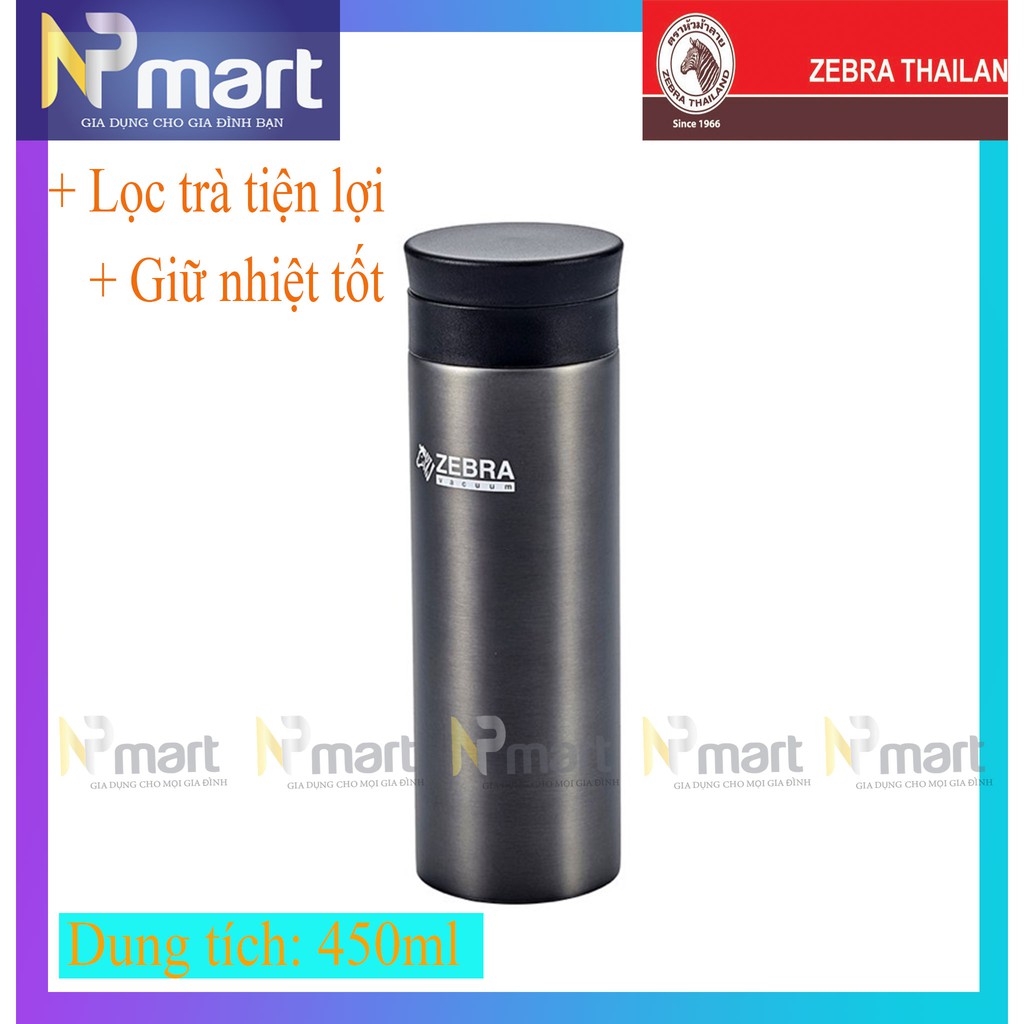 Bình Lọc Trà Giữ Nhiệt Zebra Eva 450ml Inox 304 cao cấp - 112915