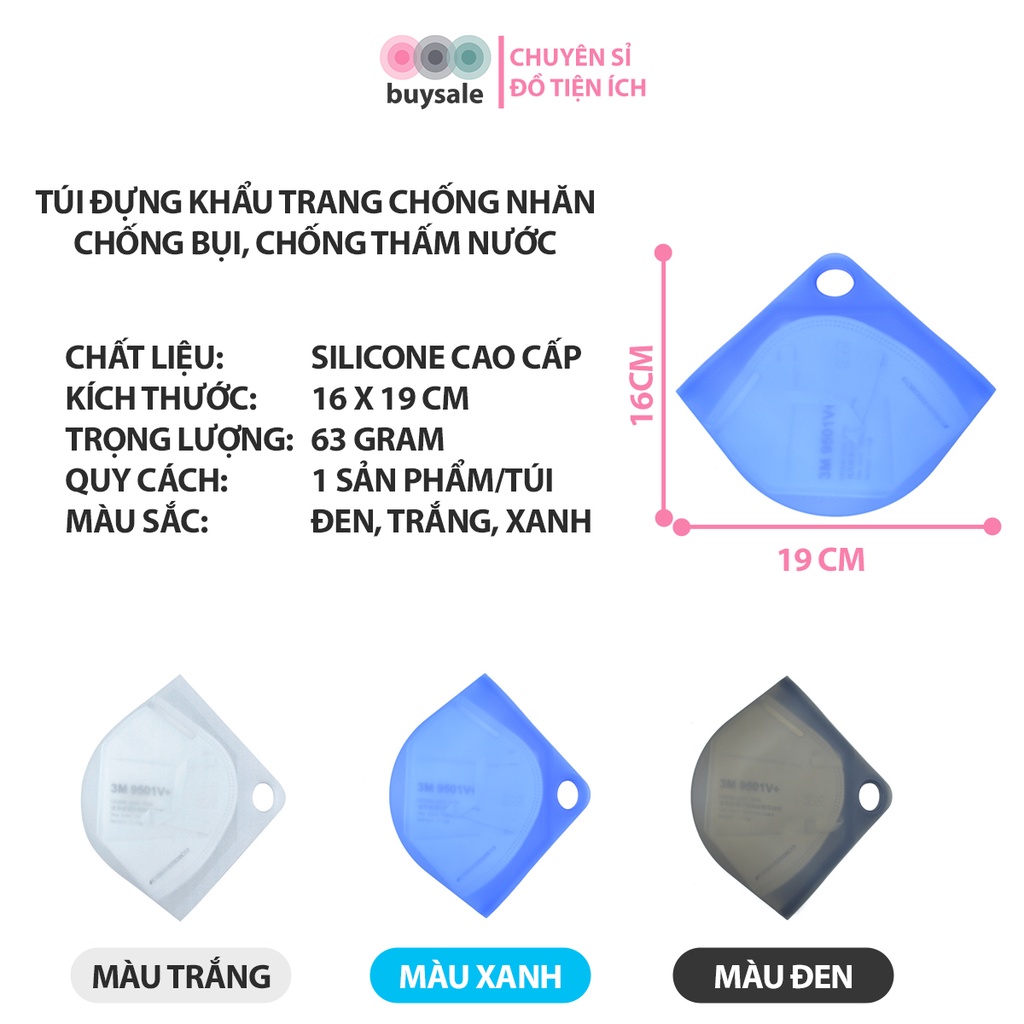 Hộp đựng khẩu trang N95 chống nhăn, chống bụi, chống thấm nước, nhỏ gọn - BuySales _- BSPK203