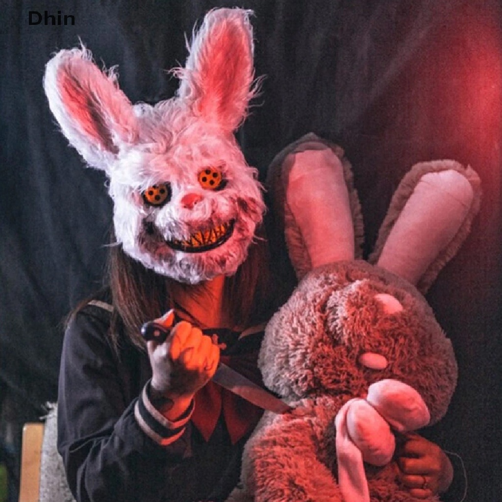Mặt Nạ Hóa Trang Halloween Hình Thỏ Kinh Dị