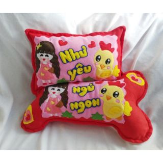 Cặp gối nằm handmade bé gái và gà con