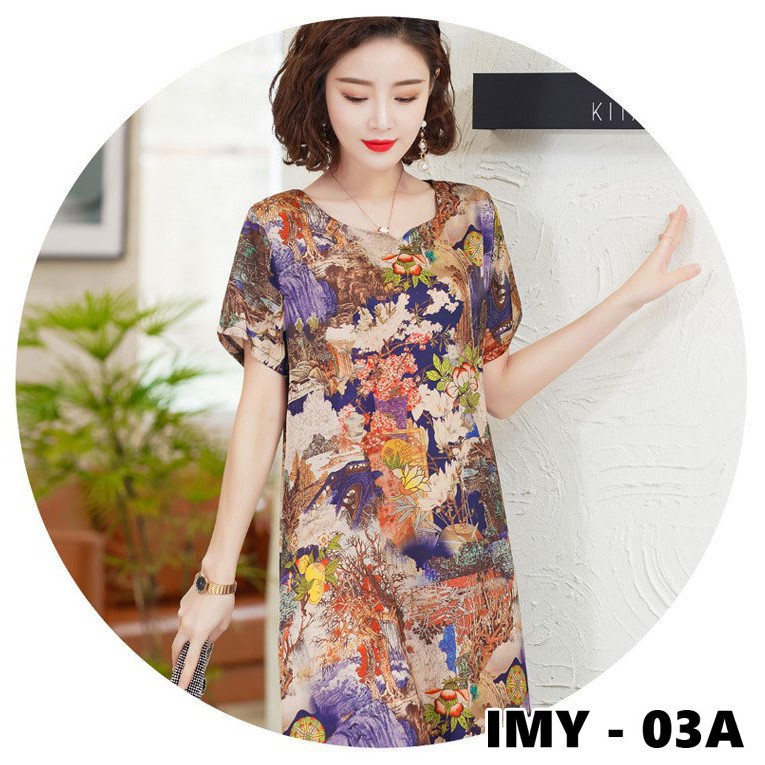 [Xả Kho] Váy Trung Niên  - Đầm Trung Niên Hàng Thiết Kế, Vải Lụa Mát Mịn Thiết Kế Dành Cho U40-U50-U60.