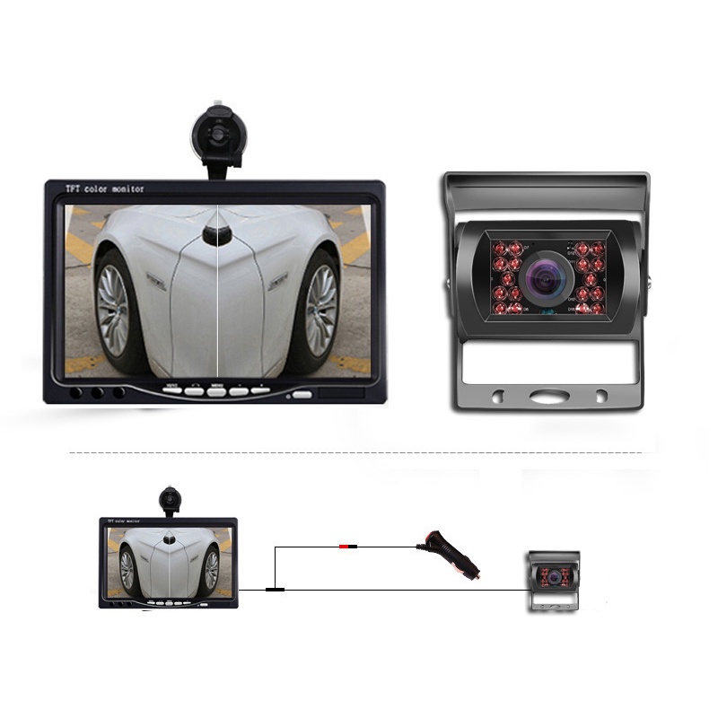 Combo Camera Quan Sát Chống Nước Xe Tải + Màn Hình 7 Inch