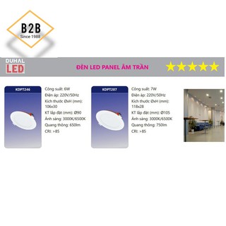 Bóng đèn Led Panel âm trần 6W Duhal KDPT246