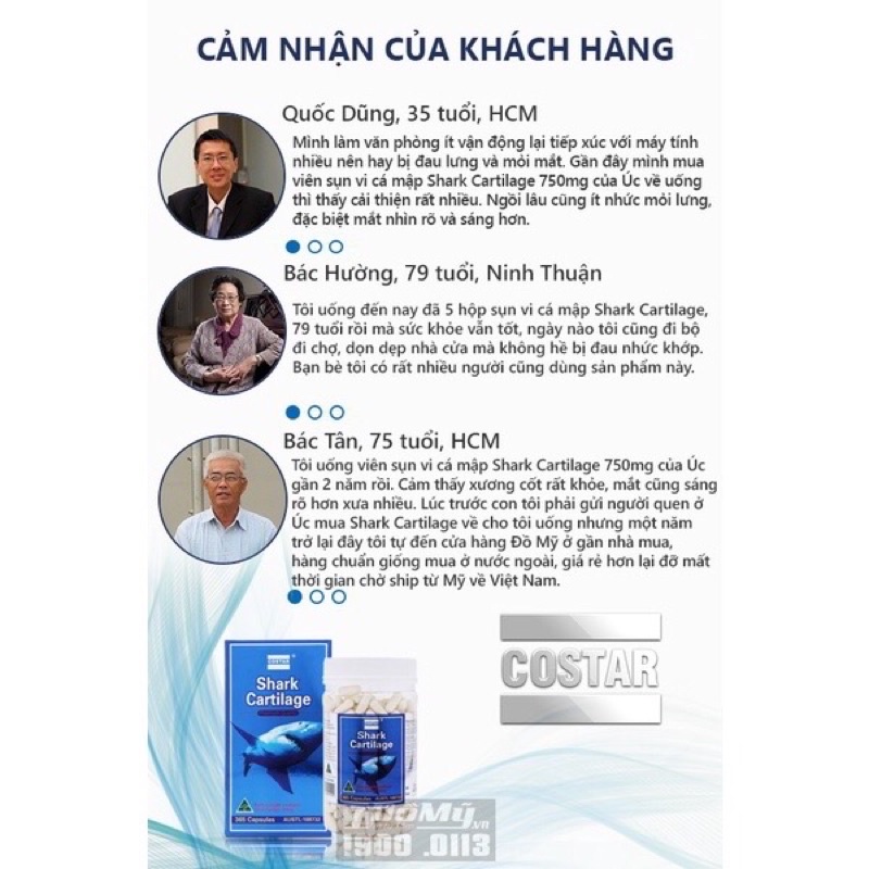 Viên uống sụn vi cá mập shark cartilage 750mg của Úc loại 365 viên