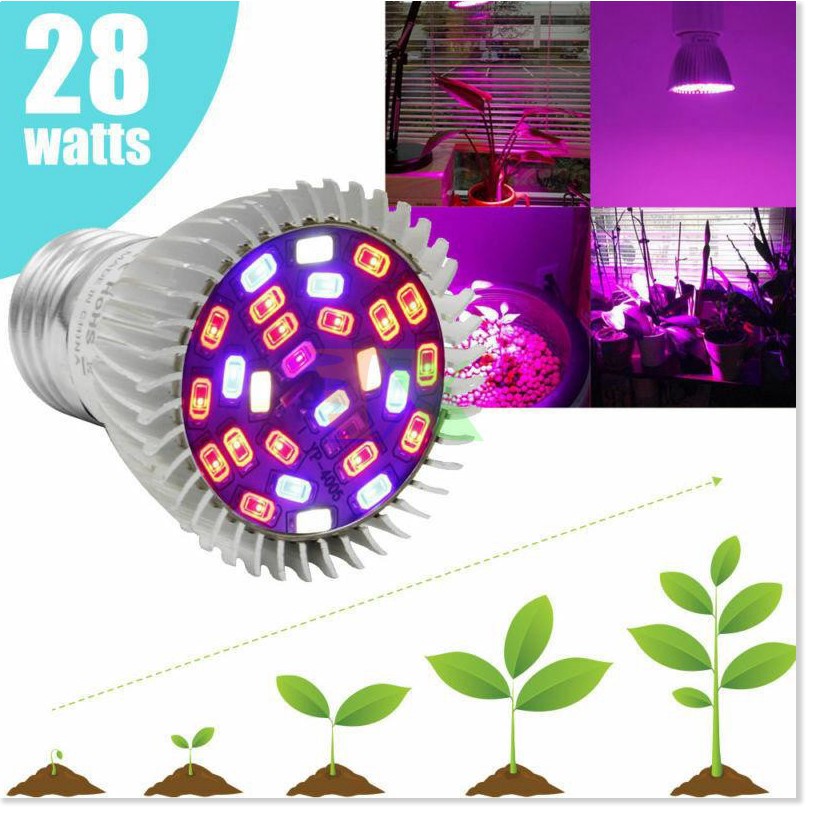 Đèn trồng cây, Đèn led trồng rau trong nhà, Led grow lights (28W, E27)