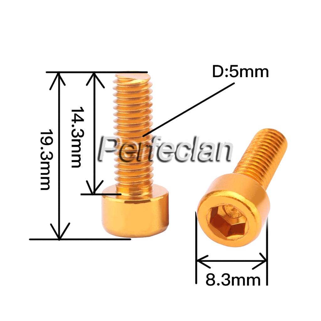 Set 8 Bu Lông Ốc Vít Gắn Giá Đỡ Bình Nước Xe Đạp Bằng Hợp Kim Nhôm Màu Vàng / Đỏ