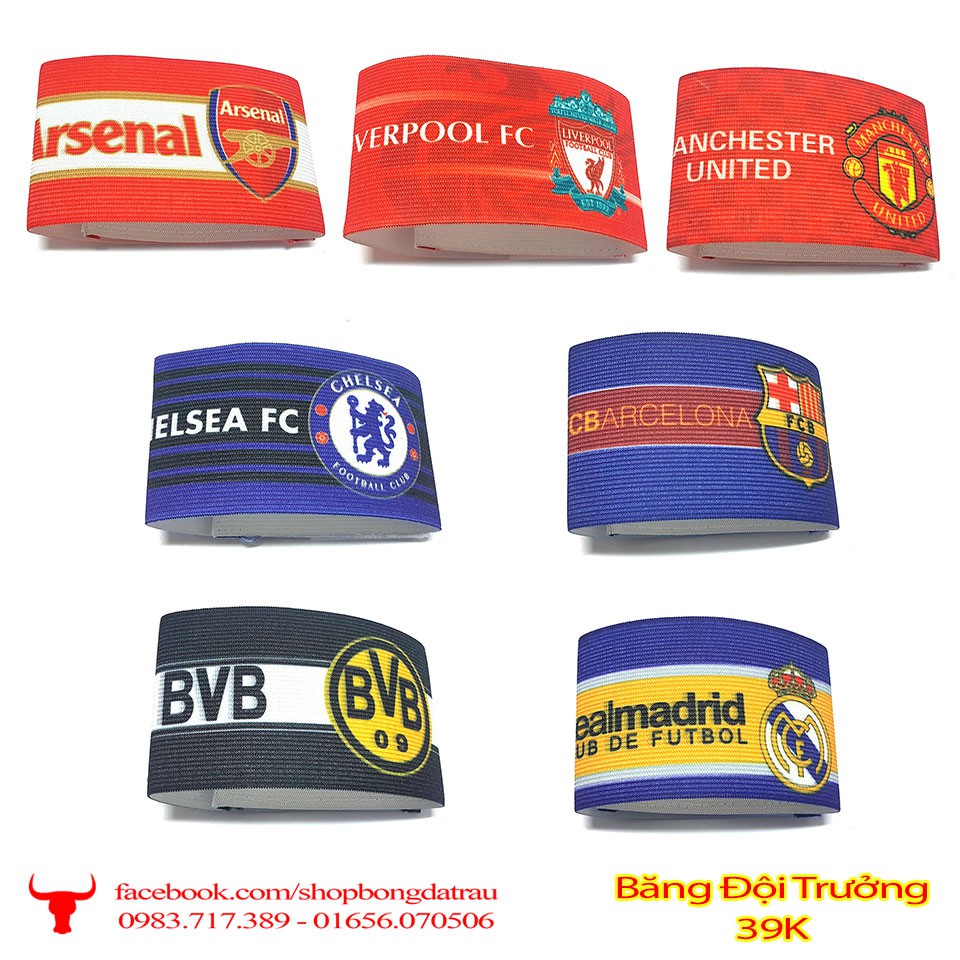 Băng đội trưởng lưu niệm - các câu lạc bộ bóng đá Manchester, Arsenal, Chelsea, Barca, Real, Liverpool - Trâu shop