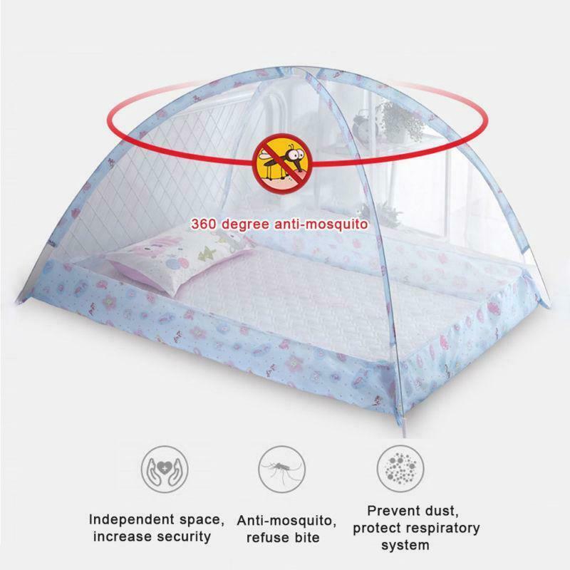 Mùng lưới chống muỗi có thể gấp gọn bảo vệ cho bé sơ sinh kích thước 90cm x 120cm