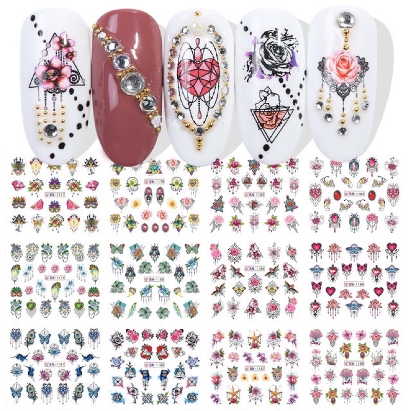 Sticker Set 12 hình dán móng siêu đẹp
