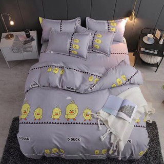 Trọn Bộ Chăn Ga Gối Cotton Poly Nhập Khẩu-Chú Vịt Vàng