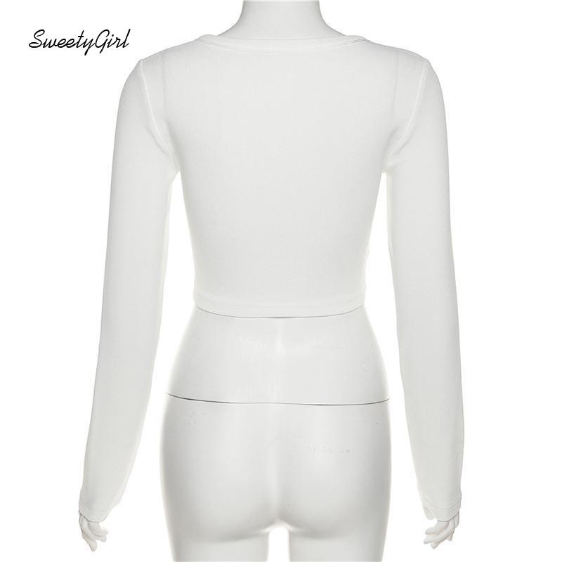 Áo Thun Tay Dài Cổ Chữ V Màu Trơn Dáng Ôm Thời Trang 2022 Quyến Rũ Cho Nữ