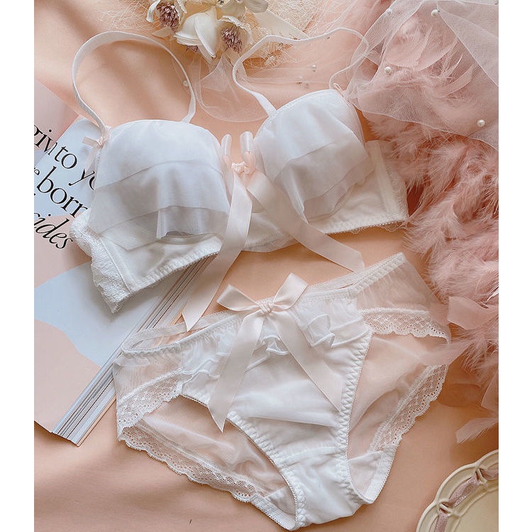 Bộ Đồ Lót Ren Lưới Nâng Ngực Không Gọng Thép Thoải Mái Phong Cách Nhật Bản Cho Nữ | BigBuy360 - bigbuy360.vn