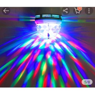 Đèn led quả cầu 3w xoay pha lê 7 màu đui E27 dùng làm đèn trang trí trong nhà_sân vườn