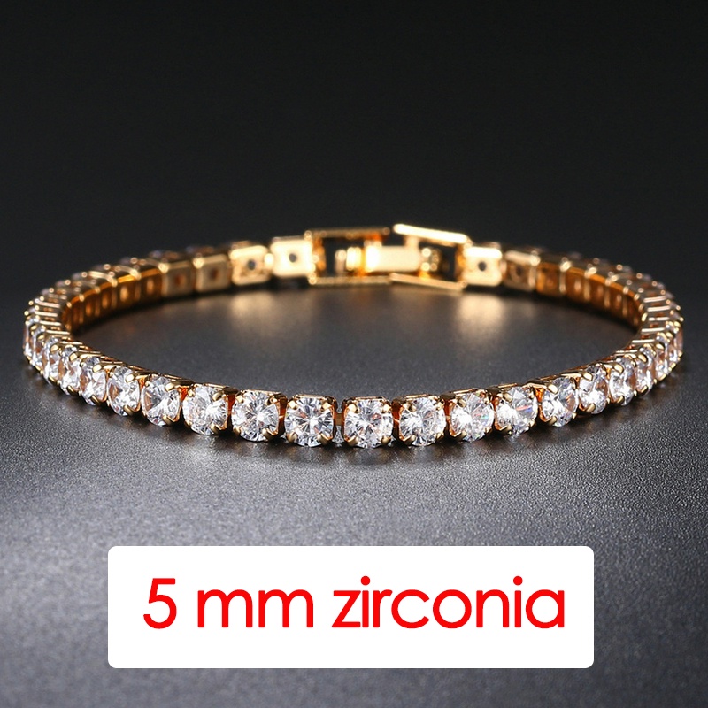 Vòng Tay Dây Xích Nhiều Màu Sắc Đính Đá Zircon Phong Cách HipHop Dành Cho Nam