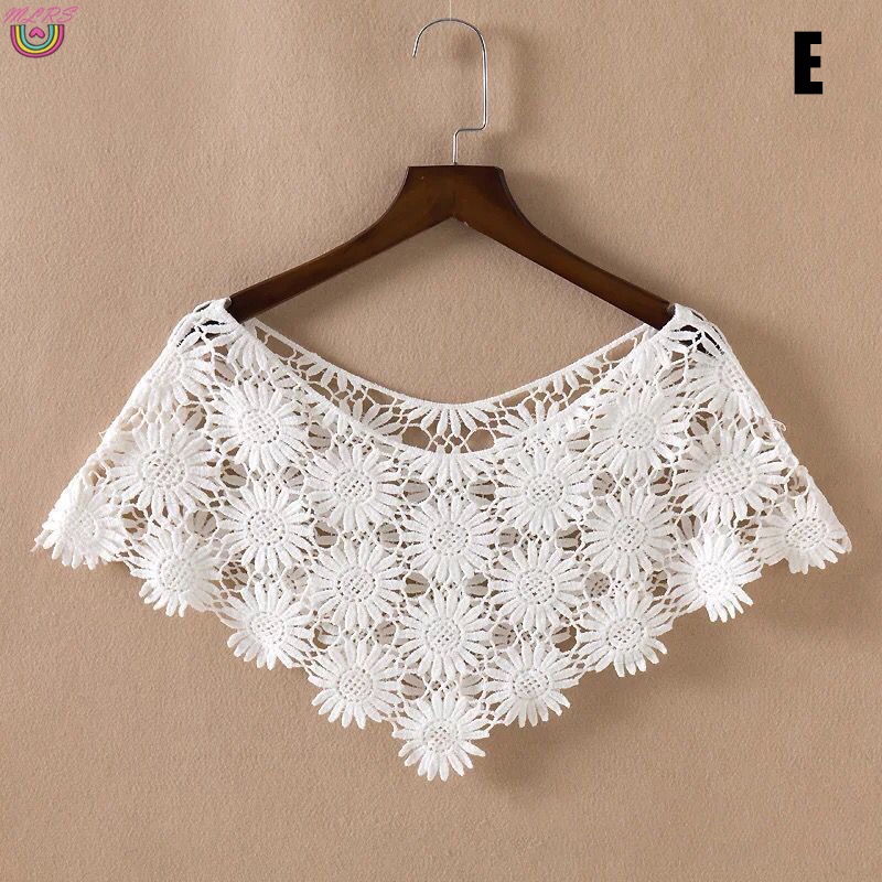 Áo Choàng Len Móc Phối Ren Dáng Ngắn Phong Cách Vintage Dành Cho Nữ