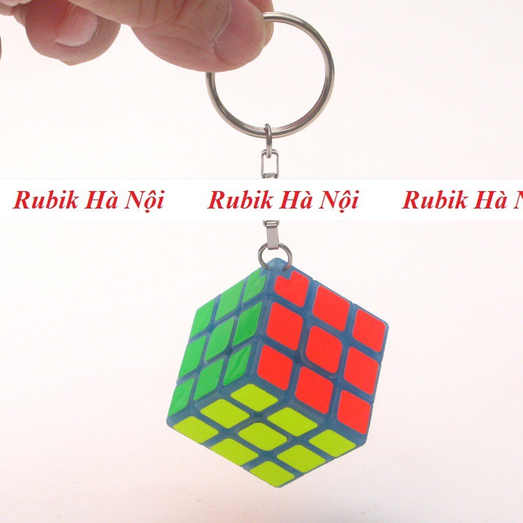 Rubik 3x3. Zcube Keychain Dạ Quang Xanh