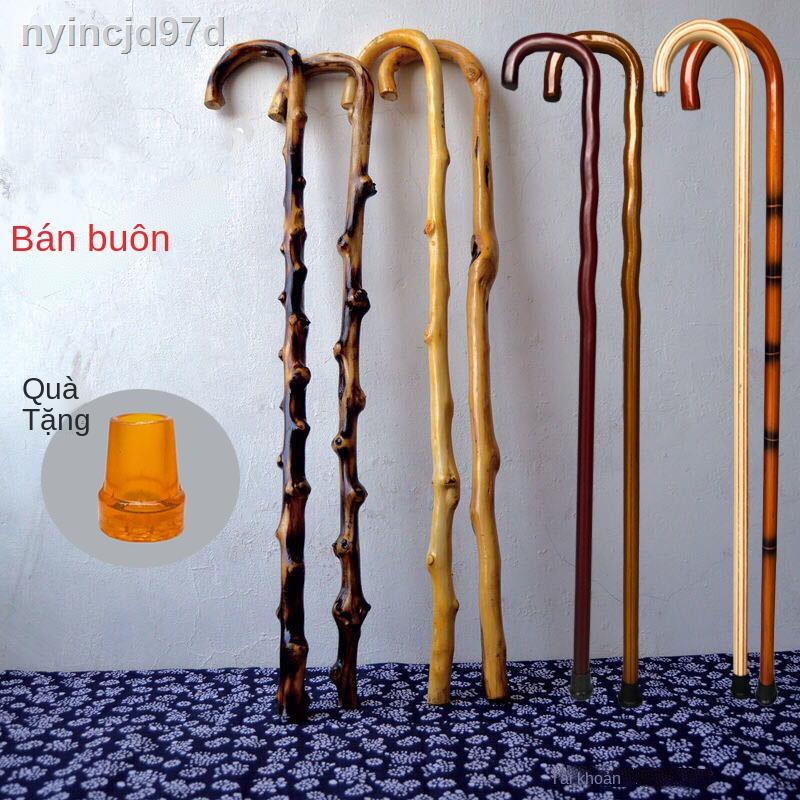 ✵ ☌  ✜℗Uy tín vận chuyển cửa hàng mây trekking sào người cao tuổi Gậy đi bộ retro gỗ rắn một chống trượt mạnh mẽ