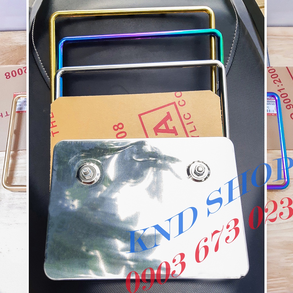 Khung biển số xe Máy, ốp biển số xe Máy loại Inox và Inox xi titan | KND Shops