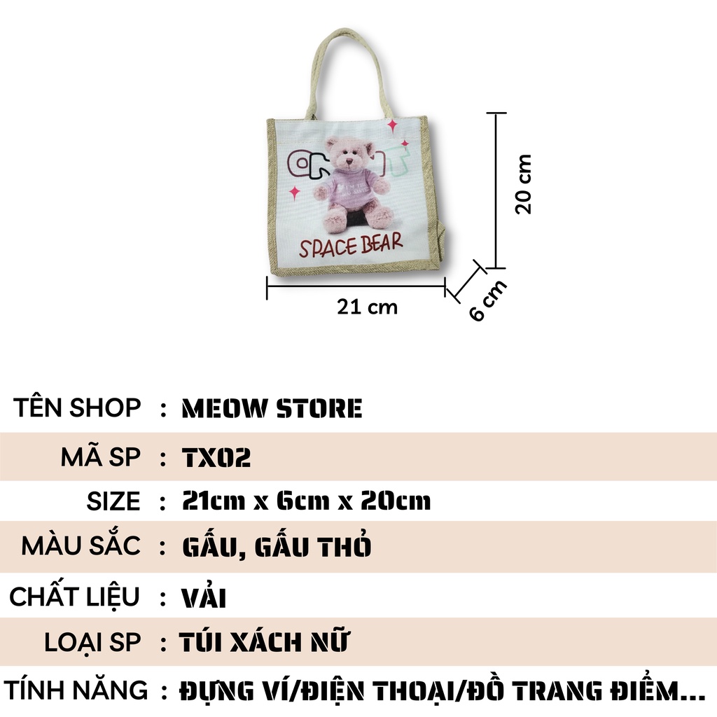 Túi cói mini nữ dễ thương đẹp phong cách thời trang hoạt hình Hàn Quốc MEOW STORE TX02