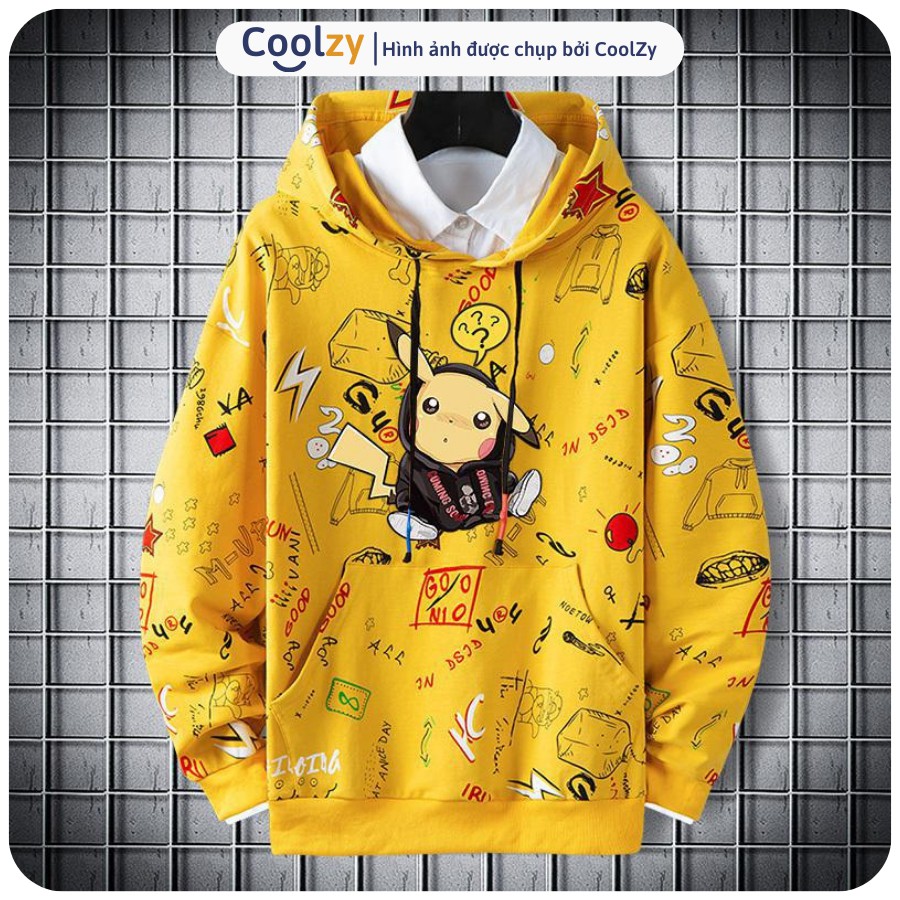 Áo khoác nỉ unisex Hoodie ❤️ Áo khoác hoodie ulzzang PIKACHU NGẬM ỐNG HÚT, form unisex nam nữ trẻ trung