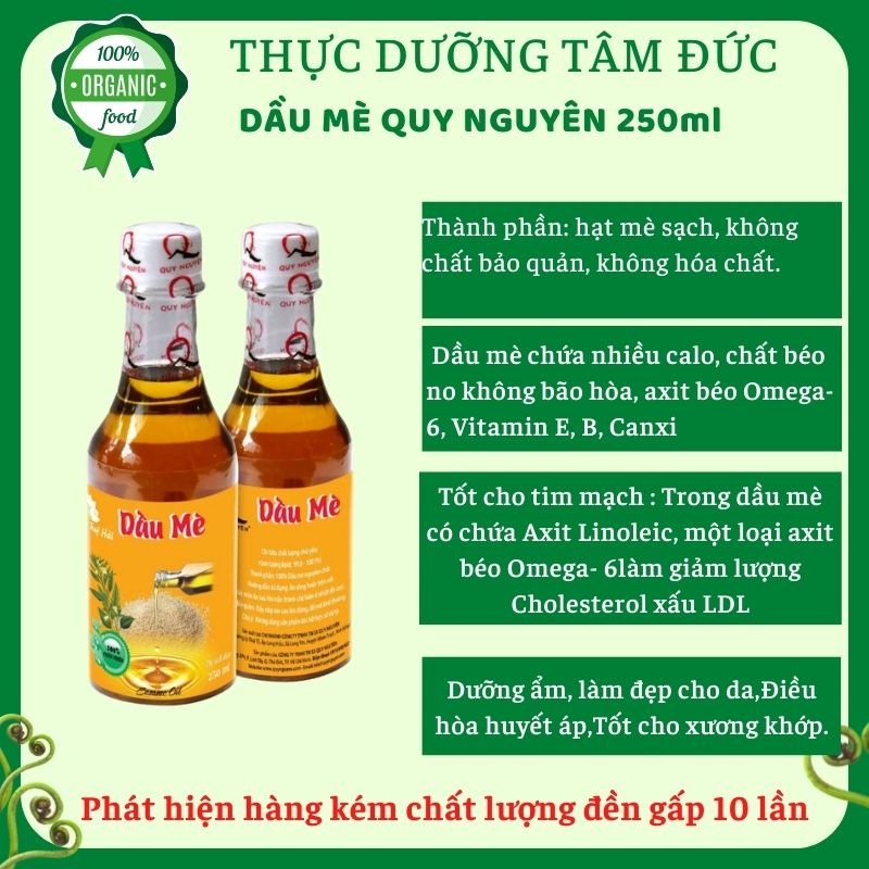 Dầu mè Quy Nguyên Ông thầy Tuệ Hải chai 250ml -