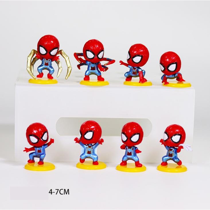 SET 8 MÔ HÌNH SPIDER MAN CHIBI KUTE 4-7CM