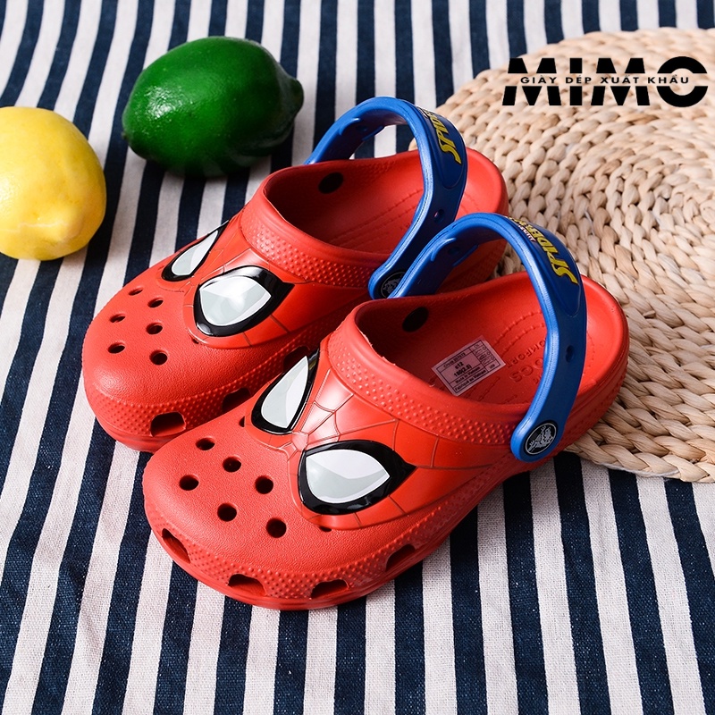 Dép sục nhện Spiderman mắt kính đỏ cho bé trai, tặng kèm jibit