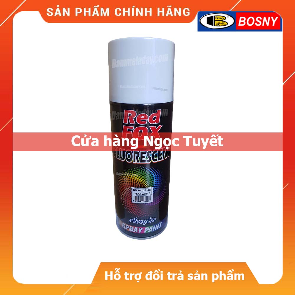 sơn xịt lót trắm mờ, trắm nhám( f100) redfox, sơn ô tô, xe máy dung tích 400ml - nhập khẩu Thái Lan