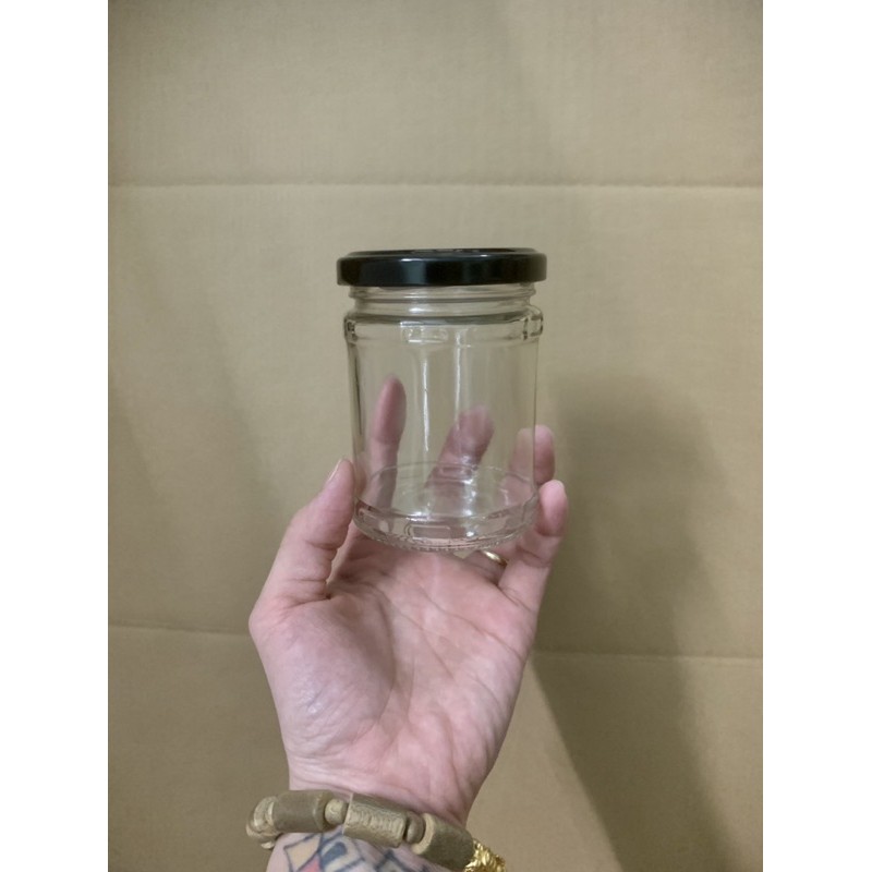 Hũ Thuỷ Tinh Tròn Sọc Nắp Thiếc 200ml | Đựng Gia Vị , Thực Phẩm