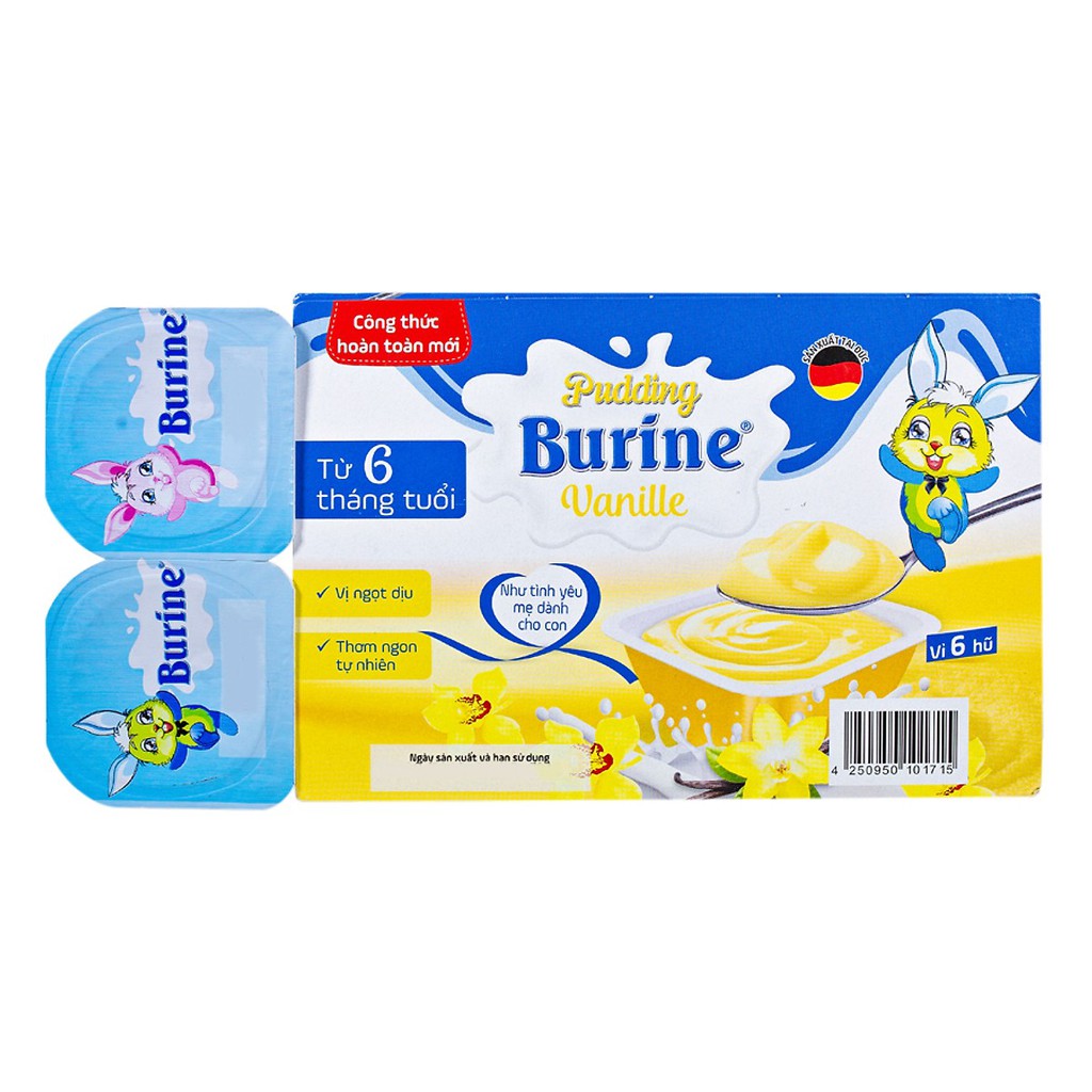 Pudding Burine vị vani cho bé từ 6 tháng