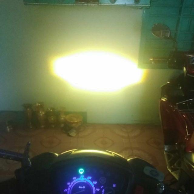 Bóng đèn led 3 chân H4 gắn xe máy 2 màu cos vàng fa trắng