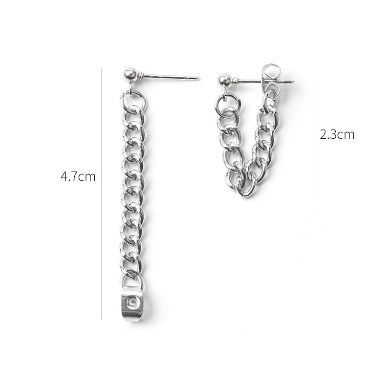 [Augustcloth | AugustJewelry] Bông tai/ Hoa tai hợp kim mắc xích ngắn phong cách Hàn Quốc