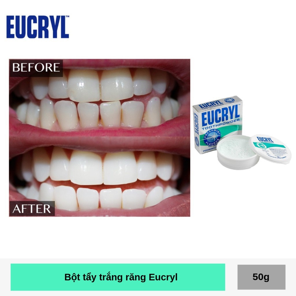 Bột Làm Trắng Răng Eucryl Tooth Powder 50g UK