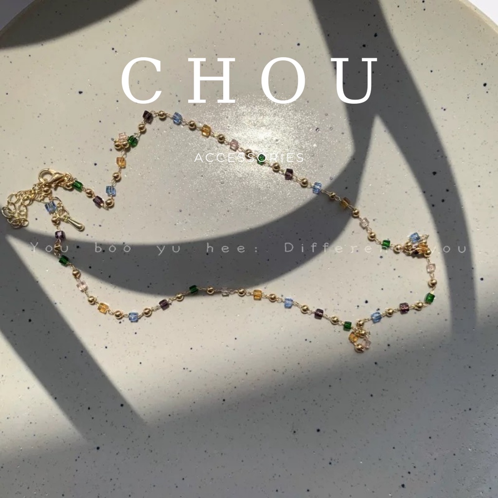 Dây Chuyền, Vòng Cổ Đính Hạt Nhiều Màu | CHOU ACCESSORIES |