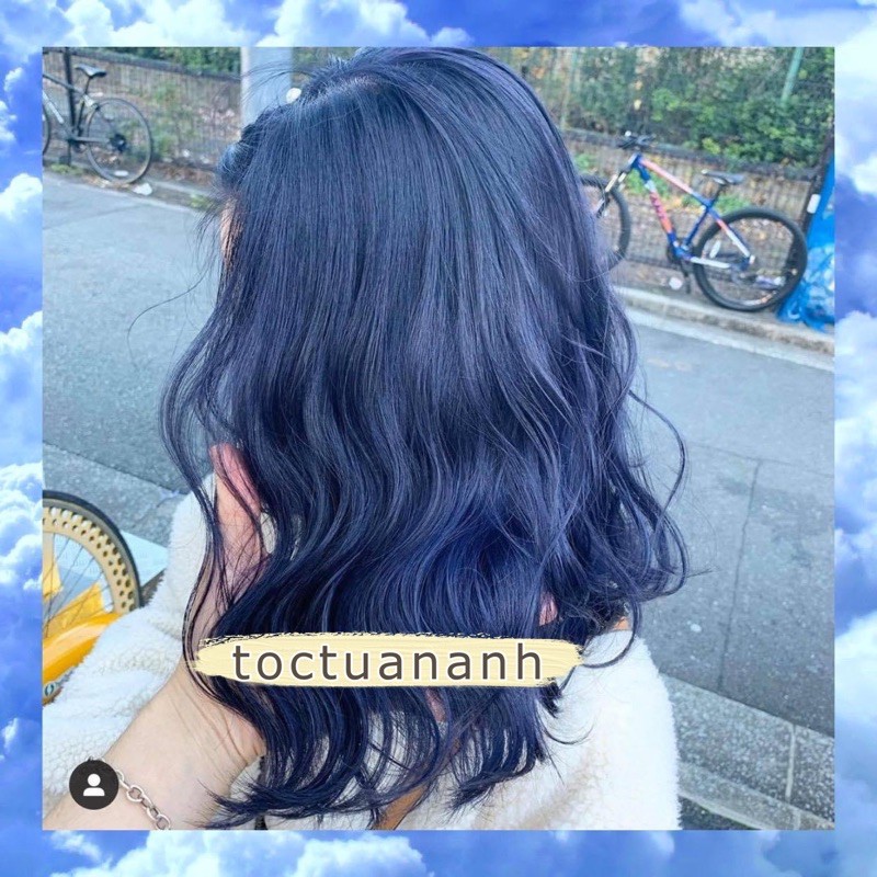 Thuốc nhuộm màu xanh đen .tặng oxi và lược nhuộm