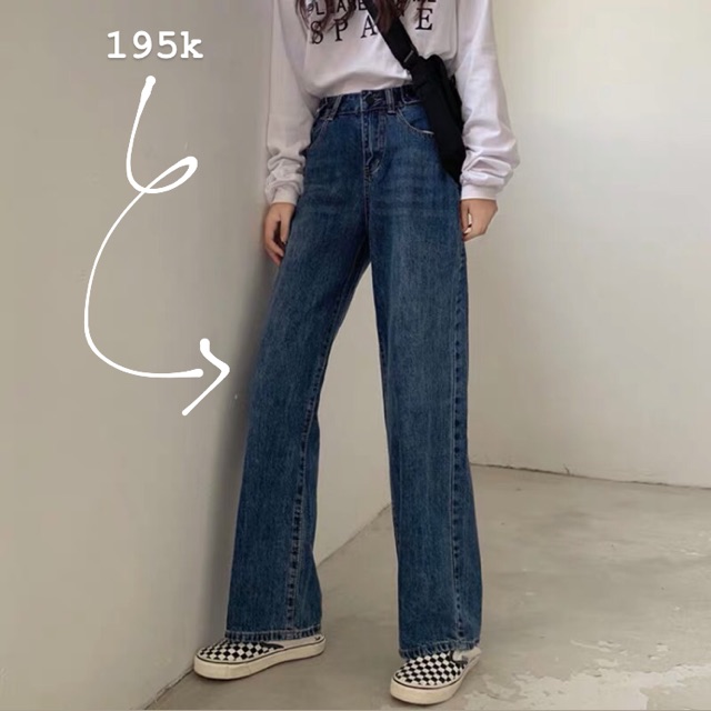 Size S (sẵn) | Quần jeans ulzzang ống rộng MS1838 | BigBuy360 - bigbuy360.vn