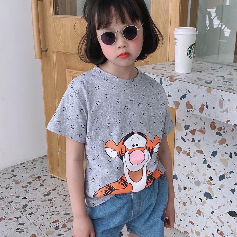 Áo Thun Ngắn Tay In Họa Tiết Hoạt Hình Cho Bé