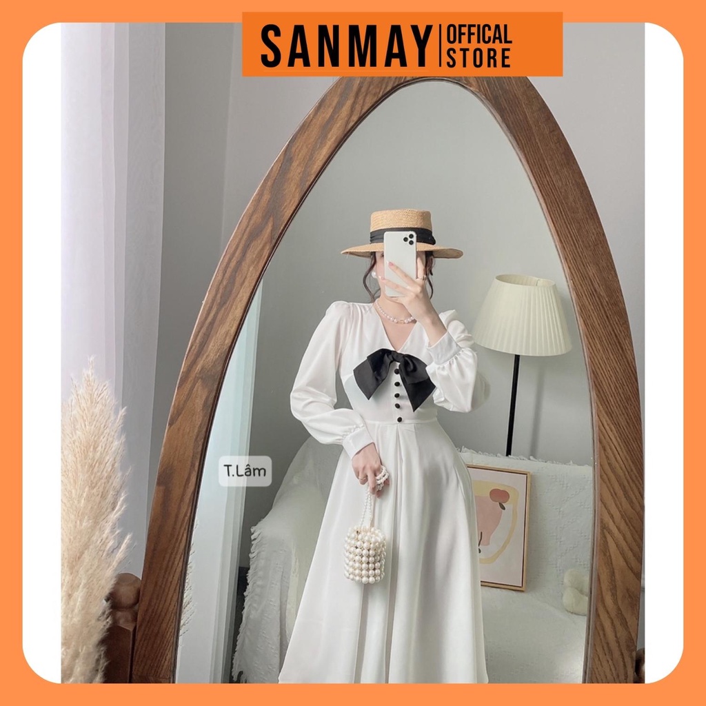 Đầm Dự Tiệc Cưới Váy Công Sở Thiết Kế Dáng Dài Sang Trọng Cao Cấp Trẻ Trung Màu Trắng SANJOLI VD055 | BigBuy360 - bigbuy360.vn